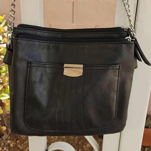 Rosetti black crossbody handbag with adjustable strap. - Picture 2 of 6